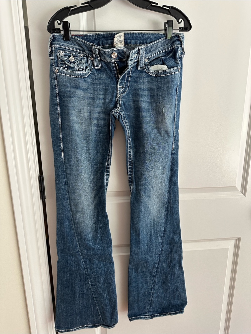 VTG True Religion Disco Joey Big T Flare Jeans Sz 8